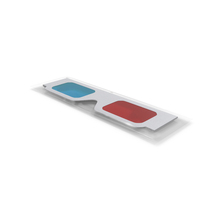 红色青色纸板3D眼镜折叠PNG和PSD图像