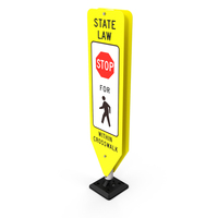 Crosswalk Sign Single Stop PNG & PSD Images