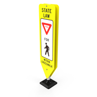 Crosswalk Sign Single Yield PNG & PSD Images