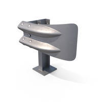 W Beam Guardrail With Flared Ending PNG & PSD Images