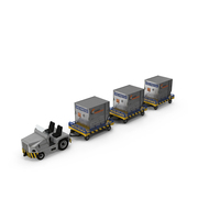 Airport Tug Clark CT30 Carrying Passengers Luggage PNG & PSD Images