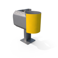 W Beam Guardrail With Rounded Yellow Ending PNG & PSD Images