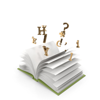 Book With Floating Letters PNG & PSD Images