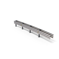 Double 50m Triple Beam Curved Guardrail PNG & PSD Images