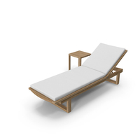 Garden Wooden Sun Lounger with Table PNG & PSD Images