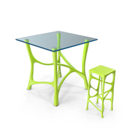 Table Bio Lime Plastic with Stool PNG & PSD Images