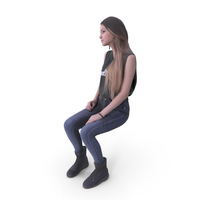 Julia Casual Sitting - 3D Human Model PNG & PSD Images