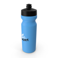 Sports Bottle Blue with Black Cap PNG & PSD Images