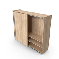 Wardrobe Cabinet with Sliding Doors Opened PNG & PSD Images
