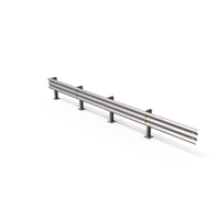 Single Long Straight Triple Beam Guardrail PNG & PSD Images