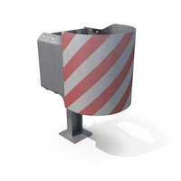 Triple Beam Guardrail With Red And White End Buffer PNG & PSD Images
