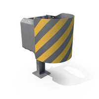 Black And Yellow Triple Beam Guardrail End Buffer PNG & PSD Images