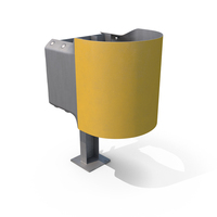 Triple Beam Guardrail With Yellow End Buffer PNG & PSD Images