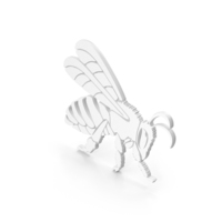 White Honey Bee Symbol PNG & PSD Images