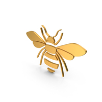 Golden Flying Bee Symbol PNG & PSD Images
