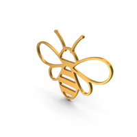 Gold Honey Bee Symbol PNG & PSD Images