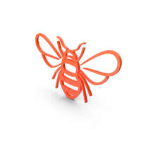 Orange Flying Honey Bee Symbol PNG & PSD Images