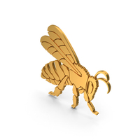 Golden Honey Bee Symbol PNG & PSD Images