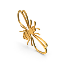 Honey Bee Fly Symbol Gold PNG & PSD Images