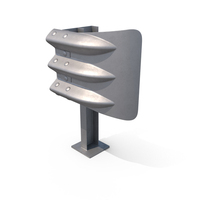 Triple Beam Guardrail With Flared End PNG & PSD Images