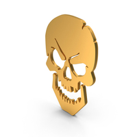 Skull Danger Logo Gold PNG & PSD Images