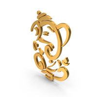 Gold God Ganesha Logo PNG & PSD Images