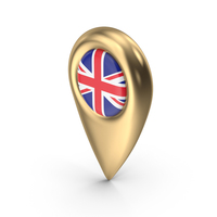 The United Kingdom Of Great Britain Golden Travel Pin PNG & PSD Images