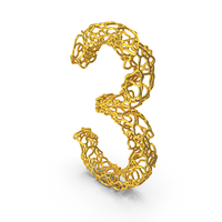 Golden Wire Number 3 PNG & PSD Images