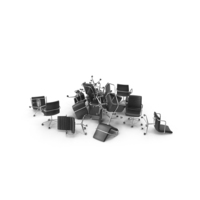 Office Chair Black Multi Posed PNG & PSD Images