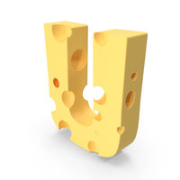 Cheese Letter U PNG & PSD Images