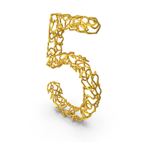 Golden Wire Number 5 PNG & PSD Images