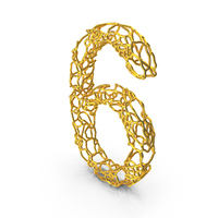 Golden Wire Number 6 PNG & PSD Images