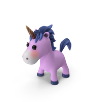 Pink Cartoon Unicorn Neutral Pose PNG & PSD Images