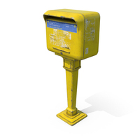 Vintage French Yellow Mailbox Post PNG & PSD Images