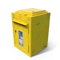 Wall Mounted French Yellow Mailbox PNG & PSD Images