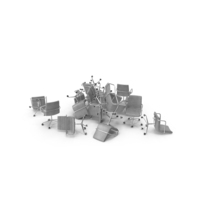 Office Chair Grey Multi Posed PNG & PSD Images