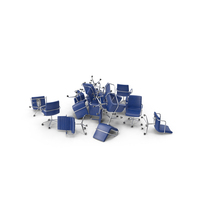 Blue Multiple Office Chairs PNG & PSD Images