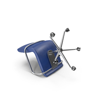 Blue Fallen Office Chair PNG & PSD Images