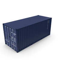 20 ft ISO Container Blue PNG & PSD Images