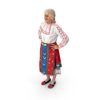Old Lady Standing With Hands On The Hips PNG & PSD Images