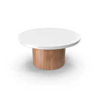 Round Wooden Table With White Top PNG & PSD Images