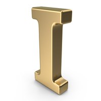 Golden Capital Letter I PNG & PSD Images