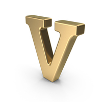 Golden Capital Letter V PNG & PSD Images