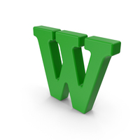 Green Capital Letter W PNG & PSD Images