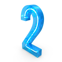 Blue Neon Number 2 PNG & PSD Images