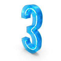 Neon Glow Number 3 PNG & PSD Images