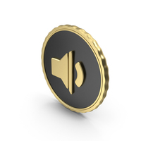 Gold & Black Coin Volume Decrease Symbol PNG & PSD Images