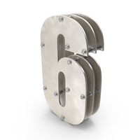 Metal Number 6 PNG & PSD Images