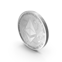 Silver Ethereum Coin PNG & PSD Images