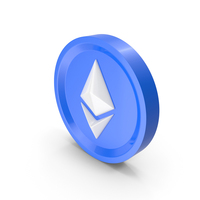 Blue And White Cartoon Ethereum Coin PNG & PSD Images